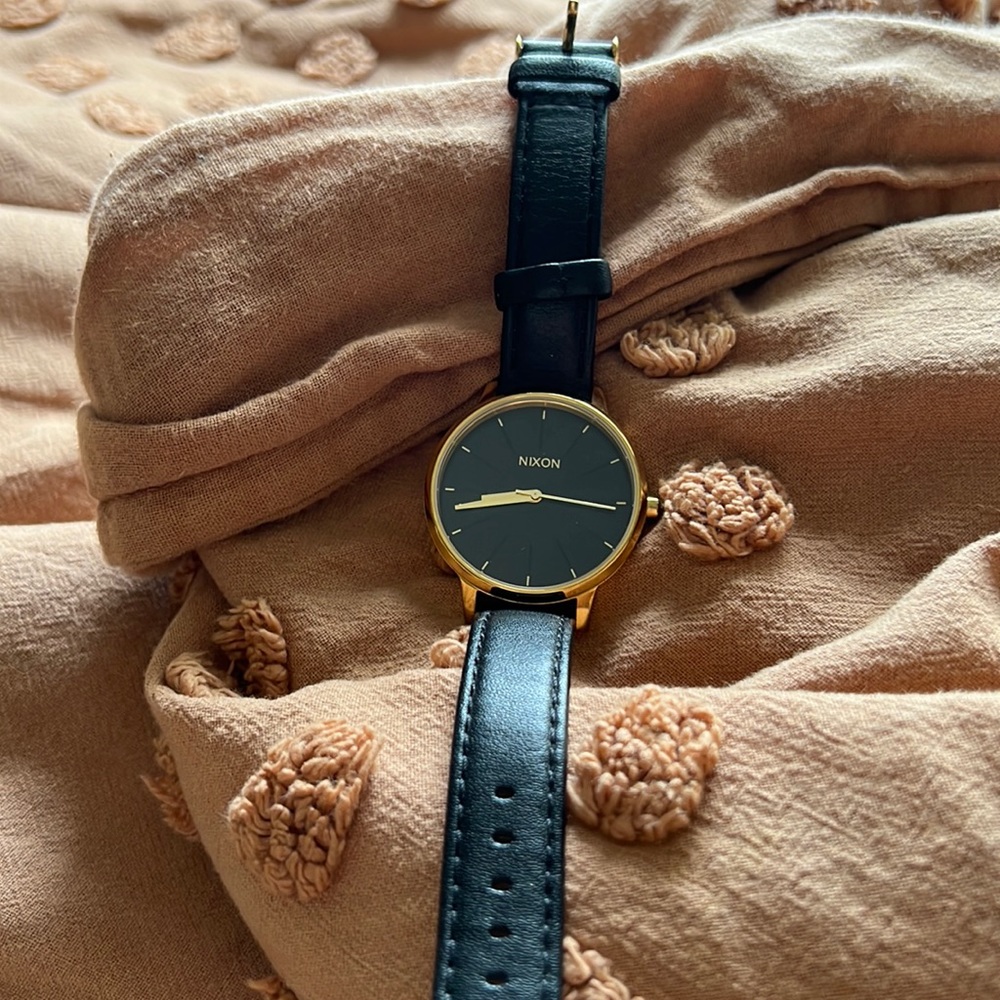 Nixon Kensington Black Leather Watch